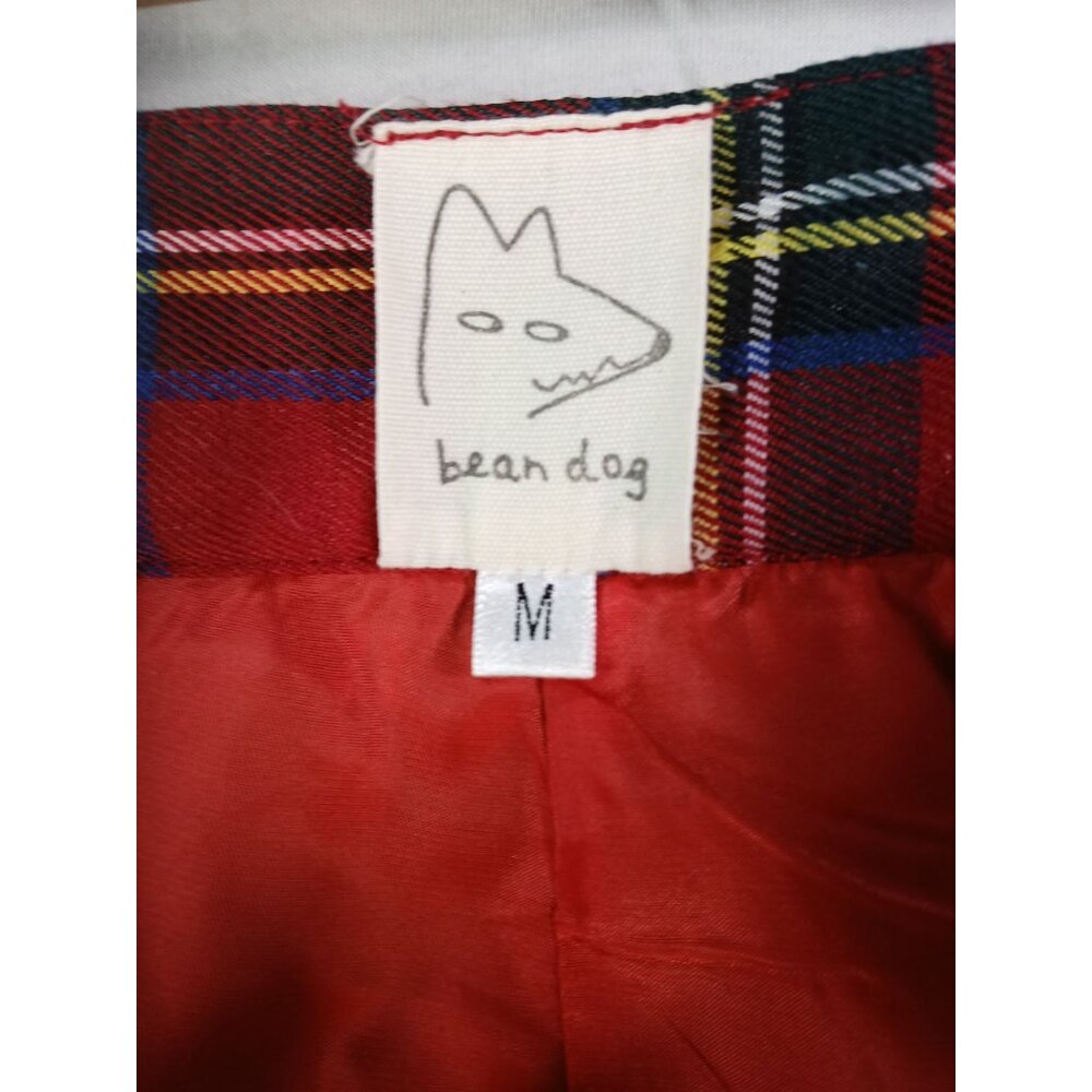 Vintage Bean Dog Red Tartan Plaid High Waisted Pleated Shorts M Womens School - Picture 6 of 8